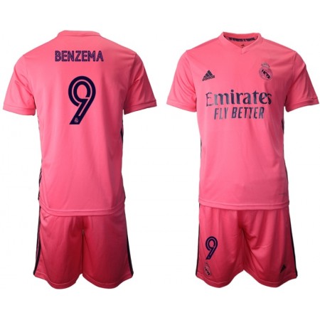 Billiga Fotbollströjor Real Madrid Karim Benzema 9 Barn Borta tröja 2020/21 Kortärmad